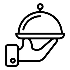 Serving Dish Vector Line Icon Design