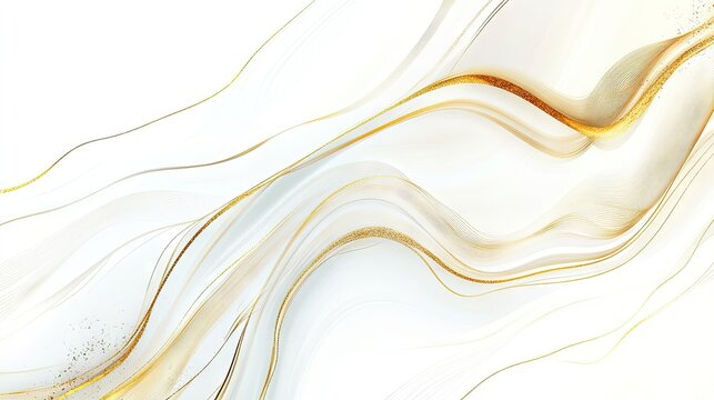 Premium vector illustration of abstract luxury golden lines on a clean white background, ideal for sophisticated and elegant design themes.