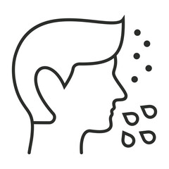 Sneeze people icon, allergy symbol outline icon, editable vector illustration and transparent graphic element. Isolated on white background
