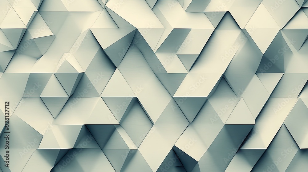 Poster seamless pattern of triangular shapes with shadow effects, offering a sophisticated and contemporary