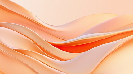 Obraz premium Smooth wavy abstract design on a peach backdrop, offering a fresh and modern look for your next banner or poster project.
