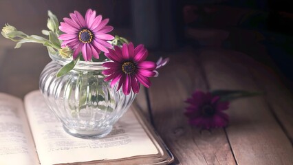 Beautiful flowers on a dark background, gennerative AI illustrations	