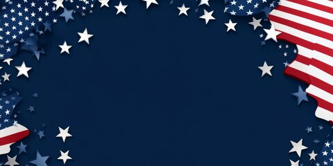 Patriotic Embrace: A Naval Themed American Flag Frame with Copy Space for Reflective Blog Posts, suitable for blog posts, with space for text on the image