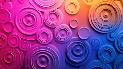 Textured abstract background with circular patterns in vibrant hues and gradients. Ideal for engaging digital content, banner designs, and artistic presentations.