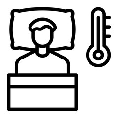 Illness Vector Line Icon Design