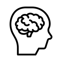 Mental Health Vector Line Icon Design