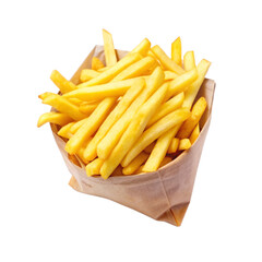 French Fries in a bag isolated on white background