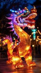Fototapeta premium Chinese dragon character in a dragon dance at the Chinese New Year festival