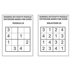 Easy Sudoku Activity Puzzle KDP Interior Book for Kids