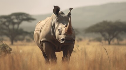 White Rhino in the Savanna