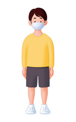 マスクをしている男の子