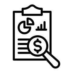 Audit Vector Line Icon Design