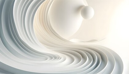 Fototapeta premium Abstract waves of white and gray hues flowing smoothly in a gradient with soft light