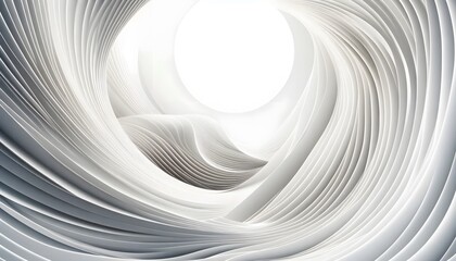 Abstract waves of white and gray hues flowing smoothly in a gradient with soft light