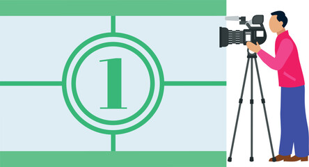 A cameraman is shooting a film. © Flaticons