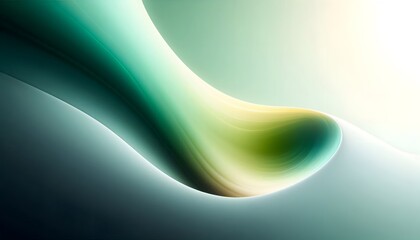 Abstract background waves of blue and green hues flowing smoothly in a gradient with soft light