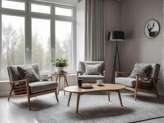 modern living room with armchair