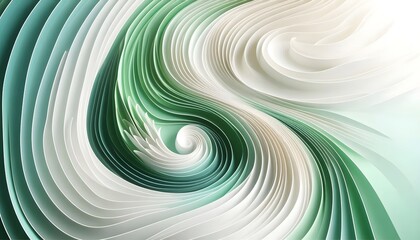 Abstract background waves of blue and green hues flowing smoothly in a gradient with soft light