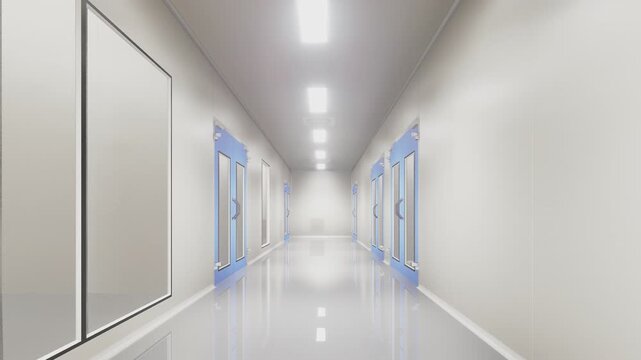 empty Clean room corridor pharmaceutical plant