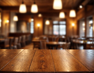 Empty wooden table with wheat field background, product display montage 