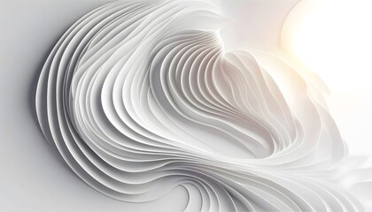 Abstract waves of white and gray hues flowing smoothly in a gradient with soft light