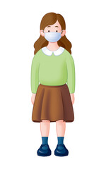 マスクをしている女の子