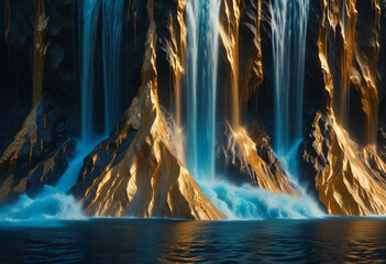 waterfall at night