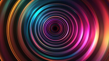 Fototapeta premium Vibrant concentric circles form an eye-catching illusion of depth and movement