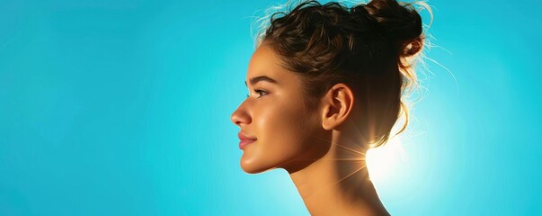 Woman's silhouette with eerie backlighting, surreal dramatic lighting portrait, haunting mood