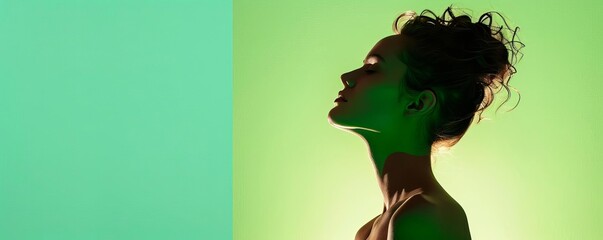 Woman's silhouette with eerie backlighting, surreal dramatic lighting portrait, haunting mood