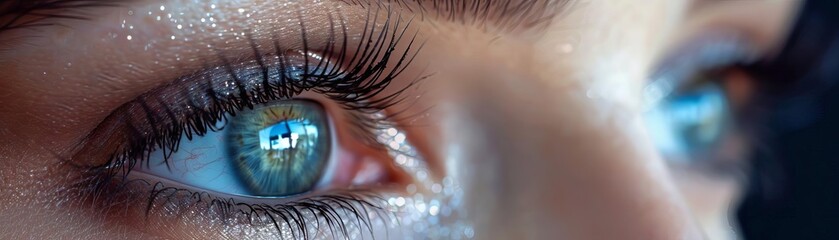 Bright captivating eyes with a natural sparkle, sharp focus, detailed close-up