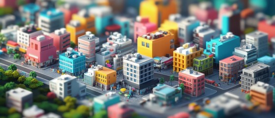 Modern Urban Shopping Experience in Isometric View