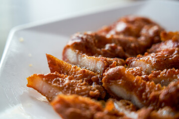 Delicious crispy fried pork, crispy pork