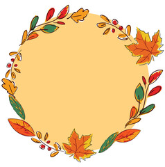 Design frame with autumn theme vector illustration