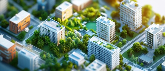 Urban Stormwater Management in Isometric Cityscape Closeup