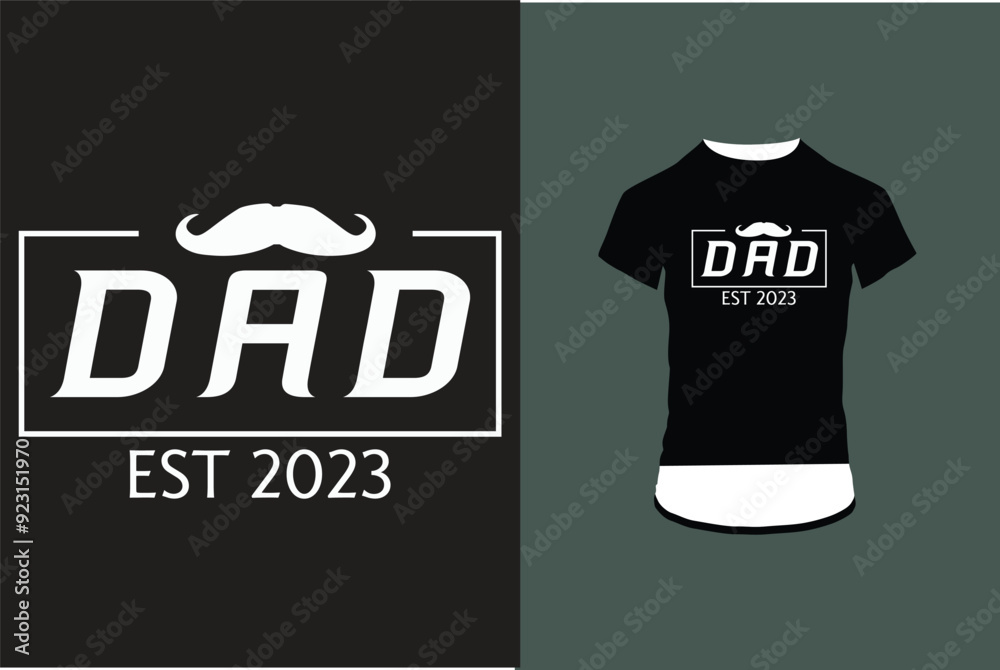 Wall mural DAD Text  design and Father's day gift t-shirt. T-shirt Design template for Father's day.