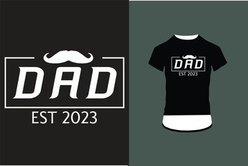 DAD Text  design and Father's day gift t-shirt. T-shirt Design template for Father's day.
