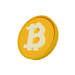 3d render bitcoin icon for cryptocurrency design