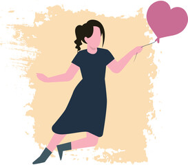 The girl is flying a balloon.