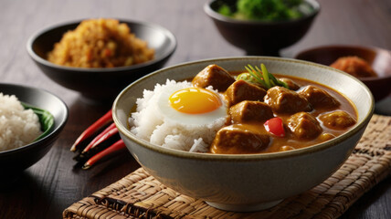 Sukiyaki - Japanese curry with rice, pork and egg