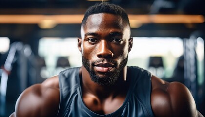 Fototapeta premium A professional athlete training in a state-of-the-art gym. Man. Intense Workout Session at Modern Fitness Center. Workout. Wellness. 2