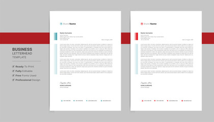 Professional letterhead format template, business style letterhead design template. Company letterhead template designs.