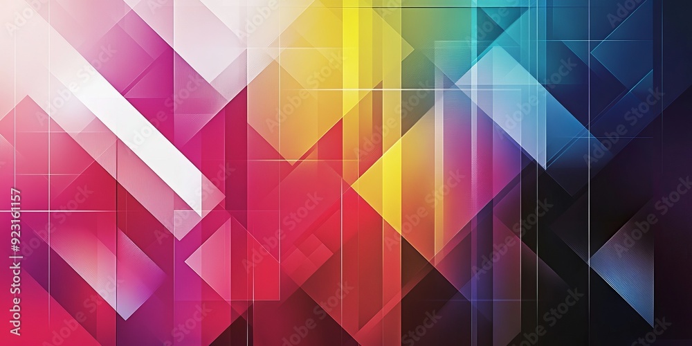 Poster Conceptualize a business-themed background with a clean and simple design featuring geometric shapes and solid colors, incorporating light and dark gradients to create a professional