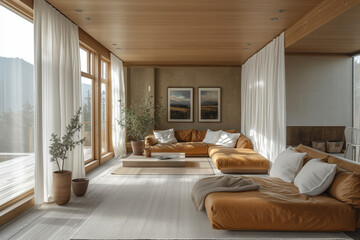  A Serene Living Space Embracing Nature  Views, Generative AI