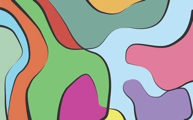 Colorful abstract art background. a combination of wave motifs and geometric shapes. It can be used for presentation backgrounds, social media, wallpapers, and posters.