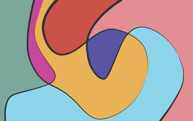 Colorful abstract art background. a combination of wave motifs and geometric shapes. It can be used for presentation backgrounds, social media, wallpapers, and posters.