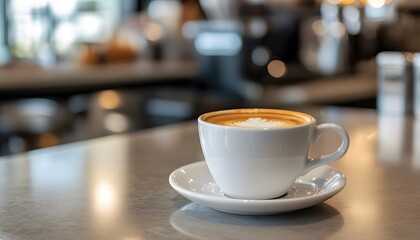 Latte Art in Coffee Shop