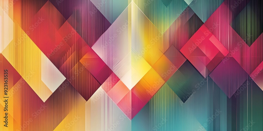 Aufkleber Illustrate a creative and colorful background with geometric patterns and textured gradients forming an artistic abstract design that combines elements of technology