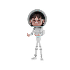 3d rendering of astronaut character illustration