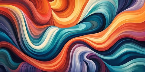 Obraz premium Create a vibrant abstract texture with geometric patterns and fluid lines, showcasing a seamless blend of modern design and artistic expression in a contemporary style